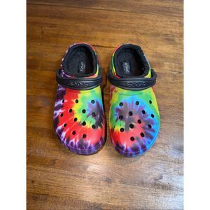 Crocs Unisex Classic Fleece Lined Tie Dye Clogs